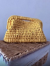 Borsa clutch crochet gialla - crochet,