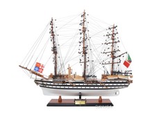 Modellino nave Amerigo Vespucci - 100% legno artigianale - decoro nautico da collezione