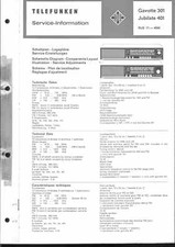 Telefunken Original Service Manual für Gavotte 301 Jubilate 401.
