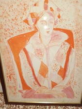 DAMA ARLECCHINO LITOGRAFIA
