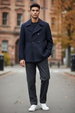 Cappotto Corto Da Uomo In Lana