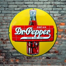 Plaque émaillée Dr PEPPER drink bombée 30 cm boisson - enamel sign emailschild