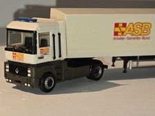 Sella Herpa Renault con rimorchio ASB, soccorso, camion, pezzo unico raro, H0 1:87