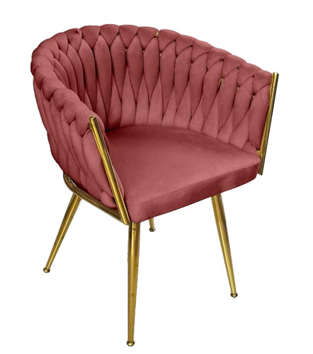 Poltrona rosa sedia velluto - poltrona,