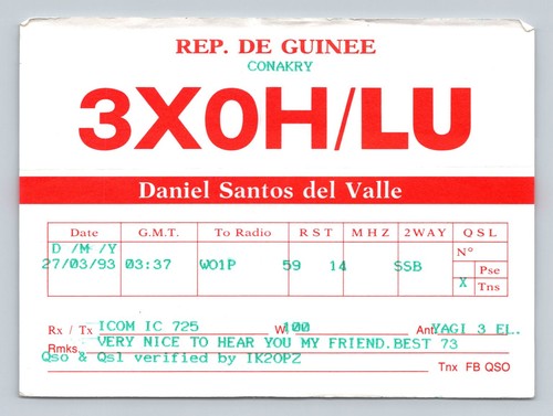 Ham radio qsl 3x0h - ham,