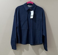 ZARA Boxy Top Denim Chambray