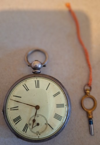 Pocket watch solid silver - watch,
