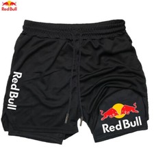 ? Red Bull Pantaloncini Uomo 2 in 1 da Allenamento Corsa Jogging Palestra
