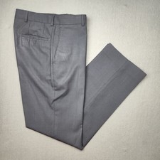 Pantaloni Hugo Boss uomo 32x33 blu James marrone piatto davanti lana abito pantaloni tuta