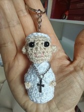 Portachiavi Papa Francesco Fatto A Mano All'uncinetto 