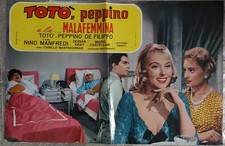 CINEMA LOCANDINA ORIGINALE TOTÒ PEPPINO DE FILIPPO MANFREDI E LA MALAFEMMINA