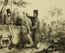 N. CHARLET (1792-1845), Notifica al campo, 1835, Litografia Romantica