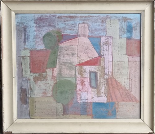 Paesaggio astratto anni 50 - paesaggio,