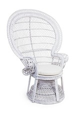 Poltrona Pavone Bianca Rattan