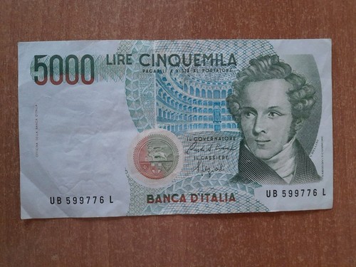 Banconota lire 5000 cinquemila - lire,