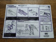 Transformers G1 istruzioni STUNTICON IGUANA DRAG STRIP D-52 ITA ORIGINALE GIG