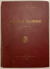 MINISTERO DELLA GUERRA REGOLAMENTO SULL'UNIFORME LIBRO ED. 1931 ROMA POLIGRAFICO