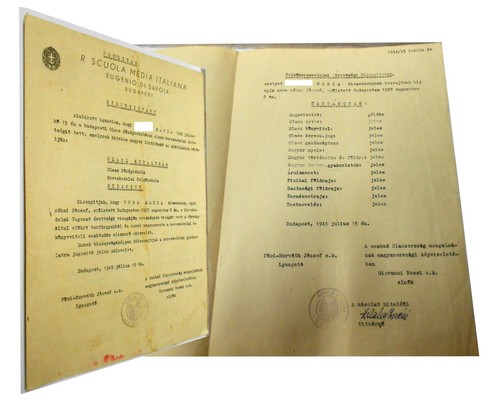 Pagella scolastica 1945 scuola - pagella,