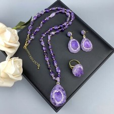 Collana maglione ametista