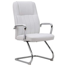 Poltrona per Sala d'Attesa e Ufficio Xeno 2 Seduta in Ecopelle e Acciaio Bianco