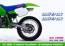 2 Adesivi forcellone swingarm uni trak kawasaki KX 125 250 500 1990 90 unitrak