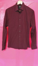 Camicia manica lunga da uomo WE in cotone colore borgogna tinta unita taglia S