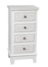 CASSETTIERA 4 CASSETTI SHABBY CHIC LEGNO DECAPE BIANCO ELEGAN 82*40*30 cm