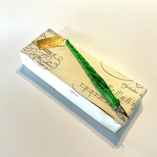 Penna stilografica Carlo Docupil Venezia in vetro di Murano con scatola-bellissimo smeraldo