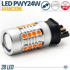 1 Lampadine LED PW24W PWY24W CANbus FRECCE Led Luce Arancione Potente CON LENTE