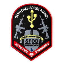 102° Chairborne Ranger Morale Patch Tastiera Commandos/Worrier 2x3 Spedizione Gratuita!