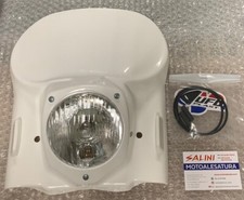 Mascherina Faro Fanale Universale Moto Enduro Epoca Vintage - Bianco