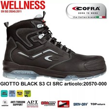 SCARPE ANTINFORTUNISTICA COFRA GIOTTO BLACK S3 CI SRC nubuck idrorepellente