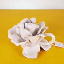 rosa porta candela in ceramica