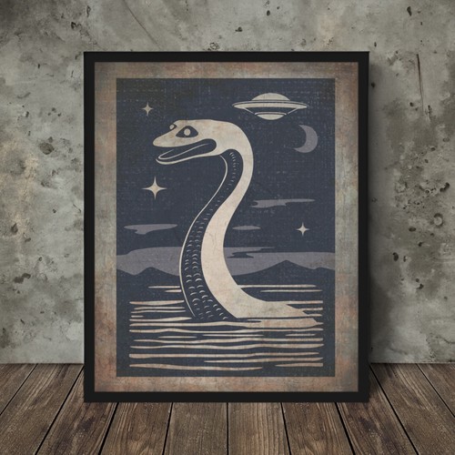 Loch ness monster ufo wall - loch,