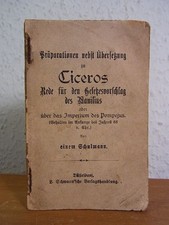 Präparationen zu Ciceros Rede für den Gesetzesvorschlag des Mansilius oder über 