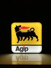 AGIP Insegna targa luminosa lighted led logo Light Box Esso Tamoil Eni Total.
