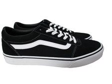 Scarpe Vans Ward scamosciate tela sneakers nero bianco skate uomo taglia 10,5