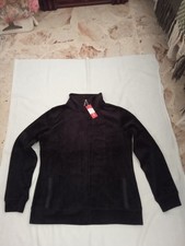 Felpa con zip nera in velluto