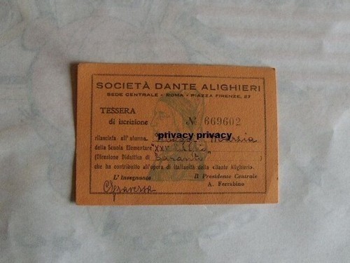 Tessera societa dante - societa,