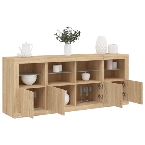 Credenza con luci led grigio - con,