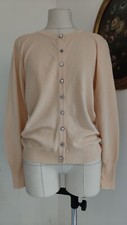 Zara Cardigan color cipria con bottoni gioiello e perline 