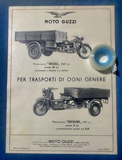 Rara Pubblicità Motocarri Moto GUZZI ERCOLE e ERCOLINO del 1955