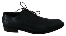 Scarpe DANIELE ALESSANDRINI blu pelle punta alare stringate derby formale EU42/US9