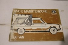 Talbot 1100 Van Simca manuale uso e manutenzione in italiano