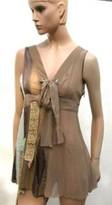 AB/SOUL ricercato top 100% SETA nocciola beige broccato 40 MADE in ITALY