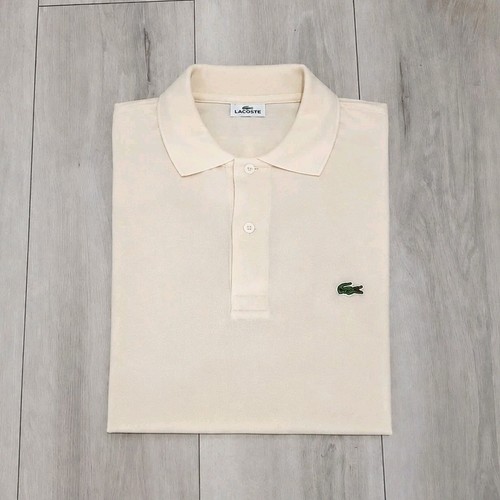 Polo lacoste crema beige - lacoste,