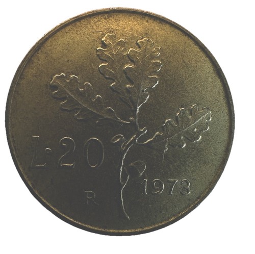Lire 1973 con ramo di - lire,