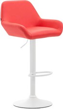 Sgabello Braga in similpelle rosso,bianco 314515 
