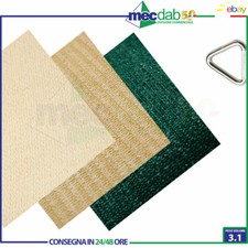  Vela Ombra Telo Da Giardino Triangolare in Polietilene Ad Alta Densità 3x3x3mt