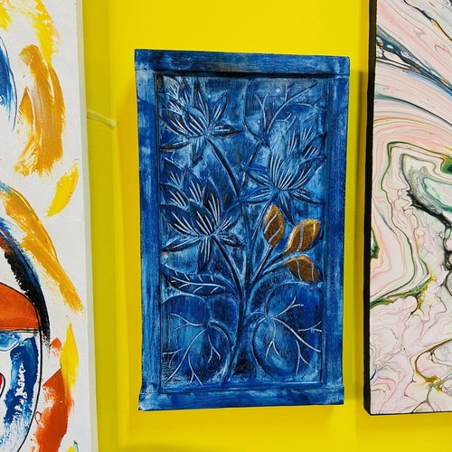 Quadro legno massello - blu, e